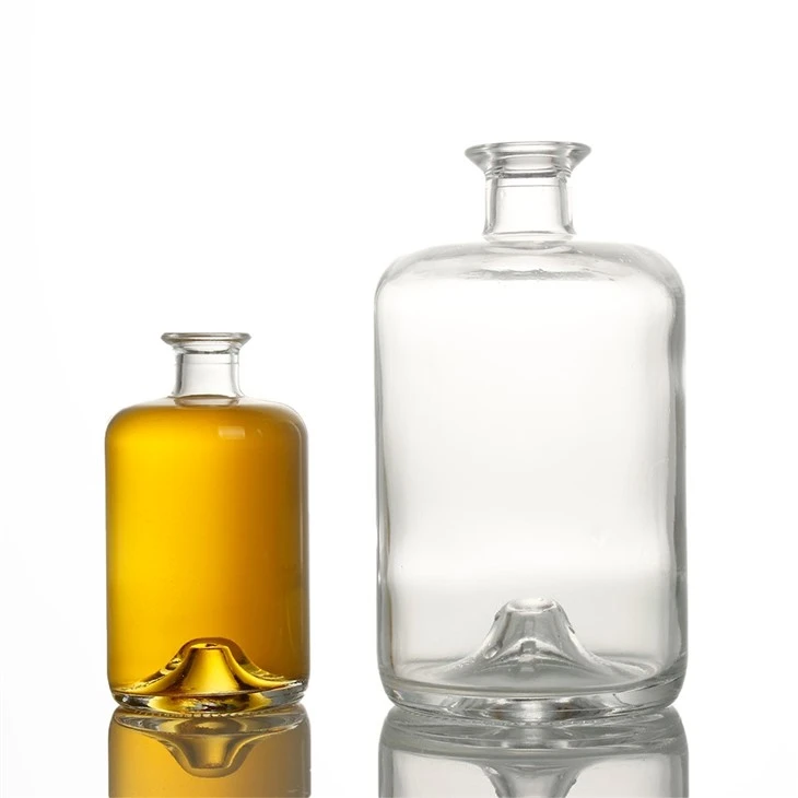 Custom Round Whisky Brandy Gin Rum Vodka Tequila Glass Bottle